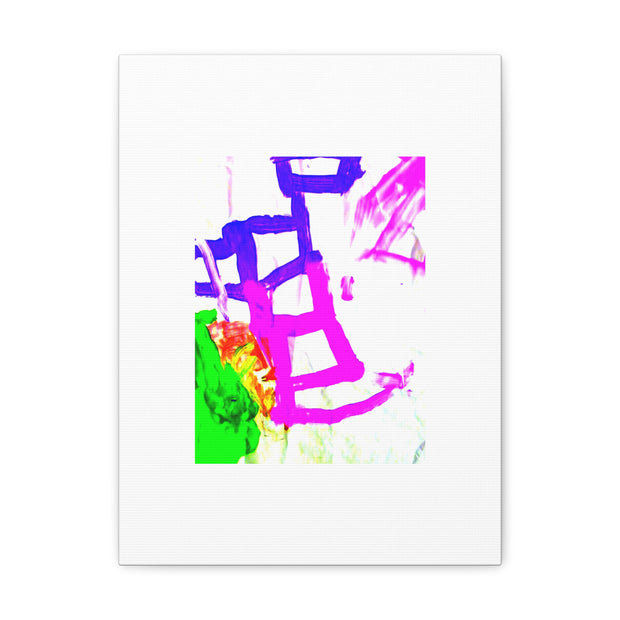 Canvas Gallery Wraps Pink and Blue Ladders Art