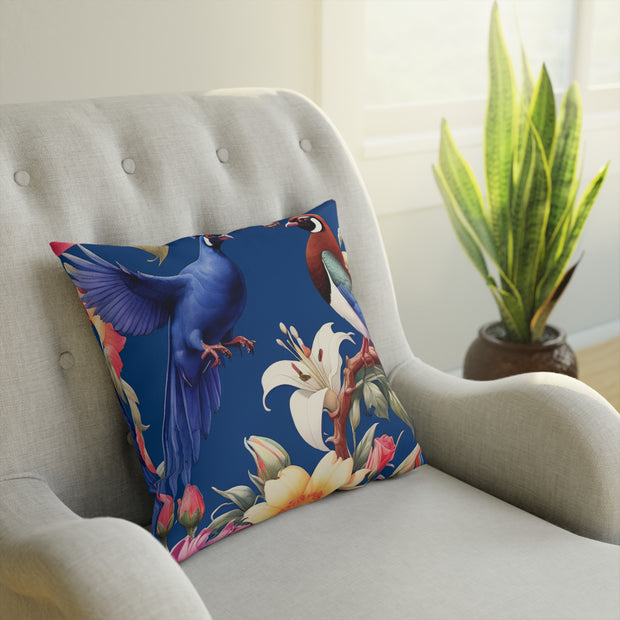 Pheasant A Blue Cushion
