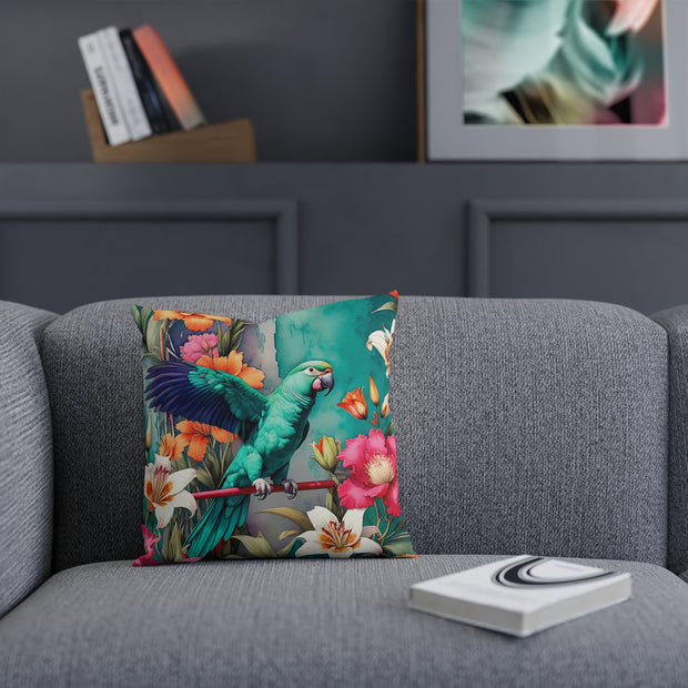 Emerald Green Parrot Paradise Cushion