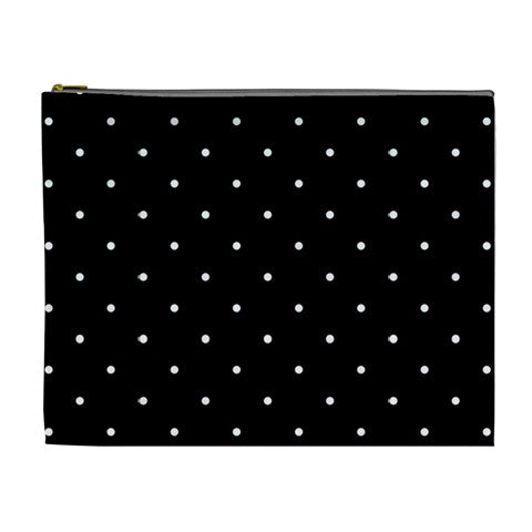 Black Polka Dot Cosmetic Bag (XL)