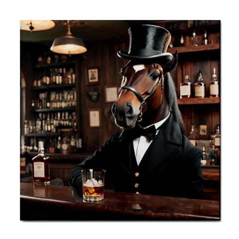 The Gentlemens Club Horse In Bar Ceramic Tile
