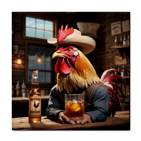 The Gentlemens Club Rooster In Bar 2Ceramic Tile