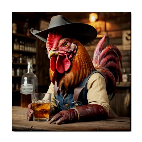The Gentlemens Club Rooster In Bar 3 Ceramic Tile