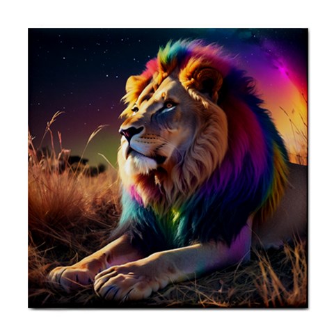 Rainbow Lion 1 Ceramic Tile