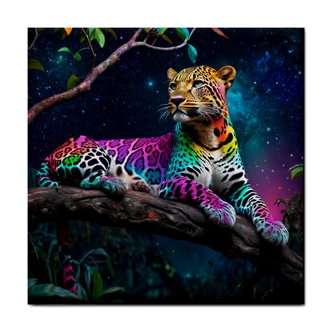 Rainbow Leopard Ceramic Tile