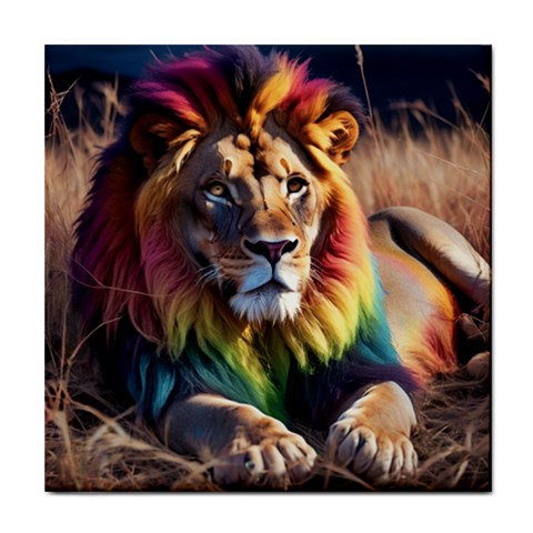 Rainbow Lion Ceramic Tile