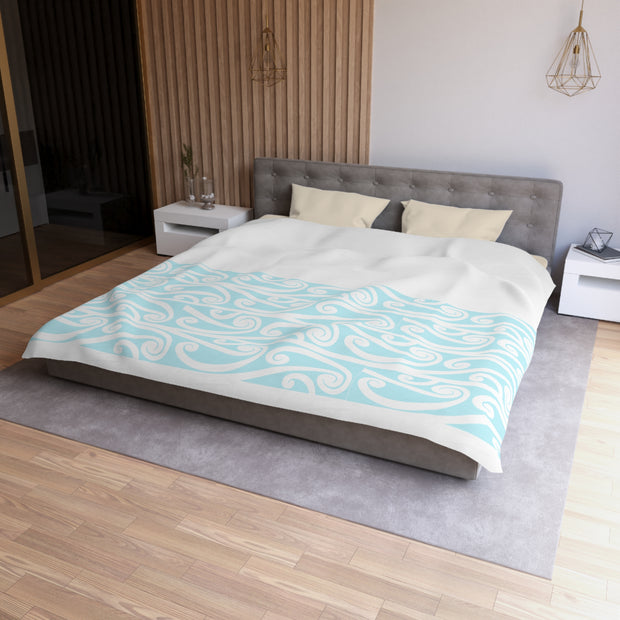 Soft Pastel Aqua Blue Microfiber Duvet Cover