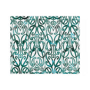 Dark Teal Green Koru Velveteen Microfiber Blanket