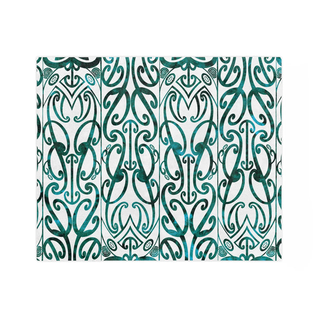 Dark Teal Green Koru Velveteen Microfiber Blanket