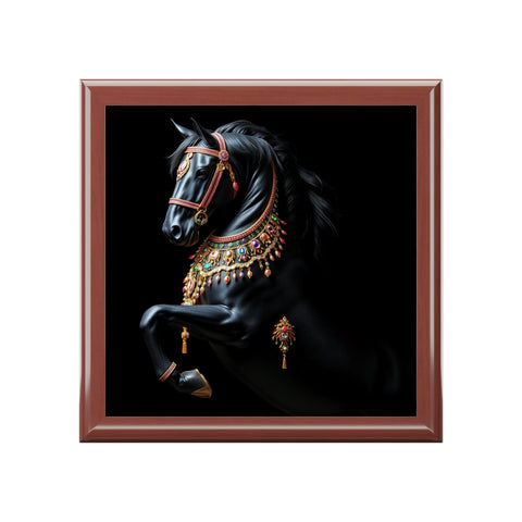 Black Stallion With Jewels Jewelry Box
