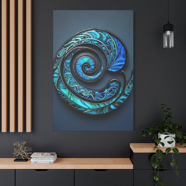 Stunning Blue Paua Abalone Shell Spiral Classic Canvas