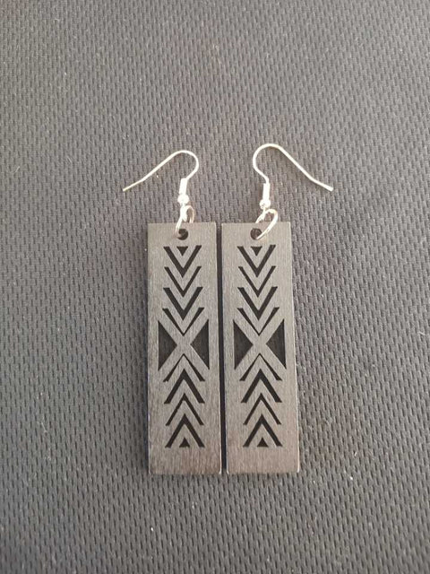 Black Wood Ethnic Fashion Earrings