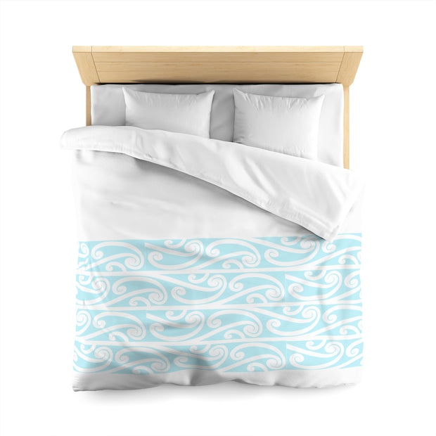 Soft Pastel Aqua Blue Microfiber Duvet Cover