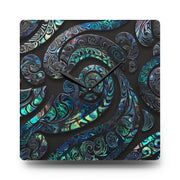 Paua Abalone Shell New Zealand Maori Design Acrylic Wall Clock