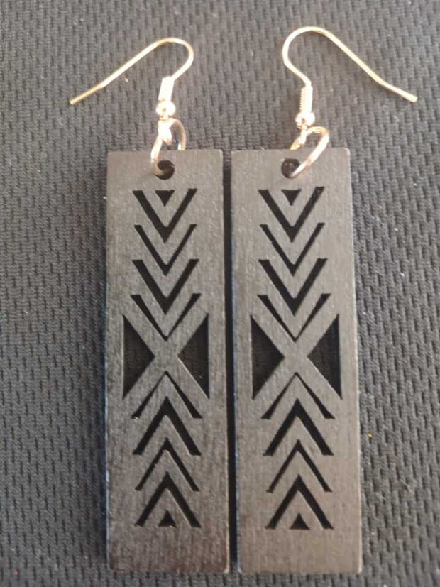 Black Wood Ethnic Fashion Earrings