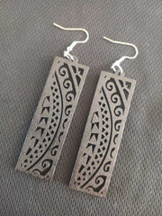 Black Wood Ethnic Pair Of Fashion Earrings