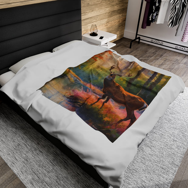 Deer Heaven Velveteen Plush Blanket