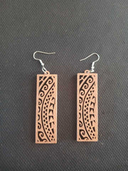 Brown Wood Ethnic Fashion Pair of Earrings