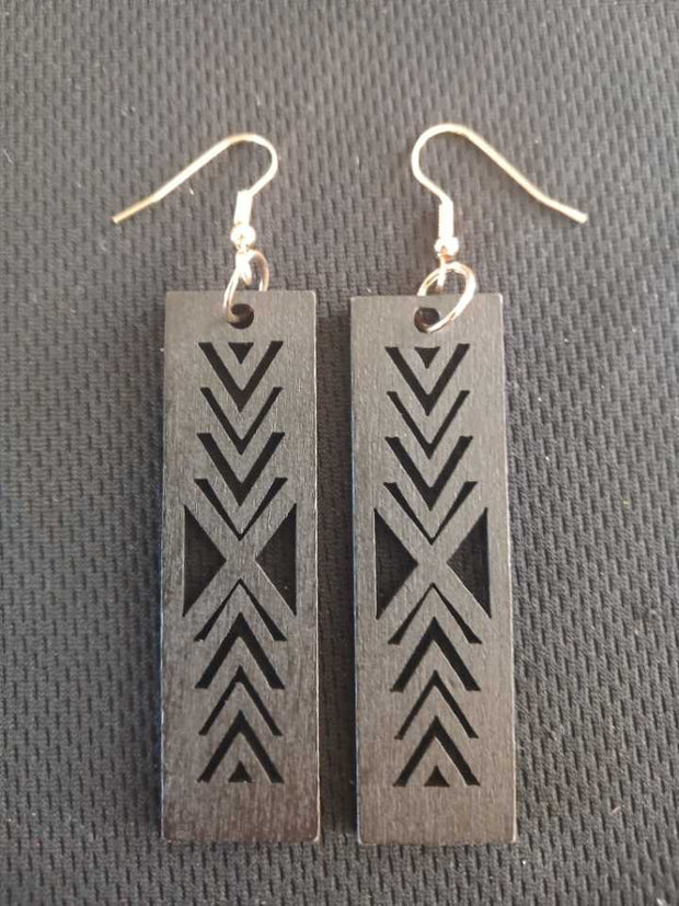 Black Wood Ethnic Fashion Earrings