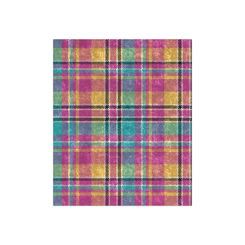 Pink Tartan Crushed Velvet Blanket