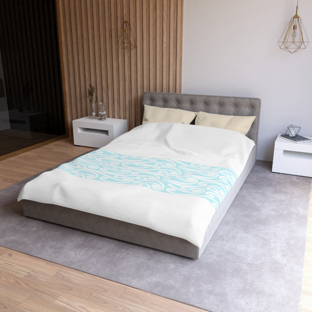 Soft Pastel Aqua Blue Microfiber Duvet Cover