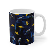 Mug 11oz  Tui Bird and Yellow Kowhai Flowers