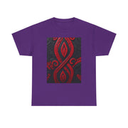 Red and Black Maori Design Mana Unisex Heavy Cotton Tee