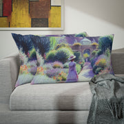 Monet Inspired Girl Walking In Garden Pillow Sham
