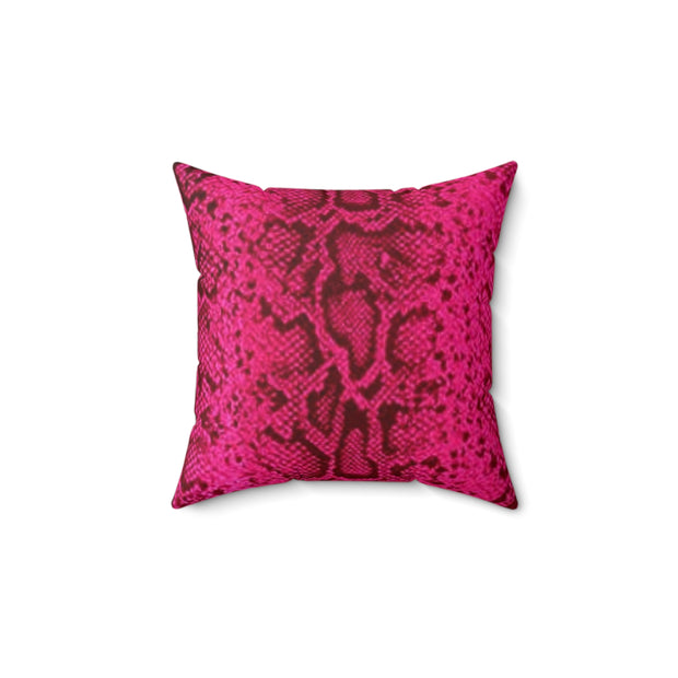 Faux Suede Square Pillow Pink Fushia Lipstick