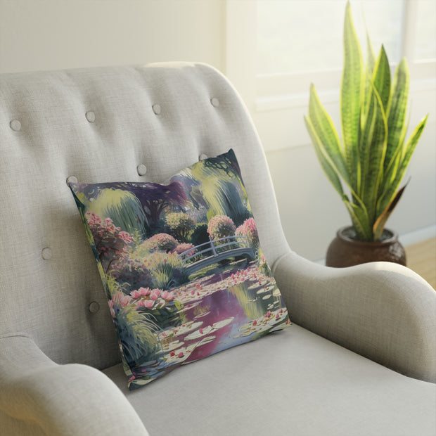 Monet Inspired Lily pond Cushion Watercolor