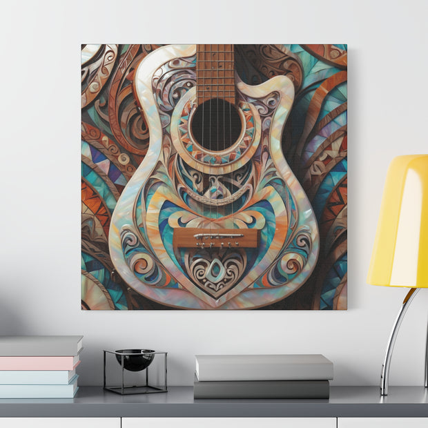 Mother Of Pearl Guitar Colorful Classic Canvas