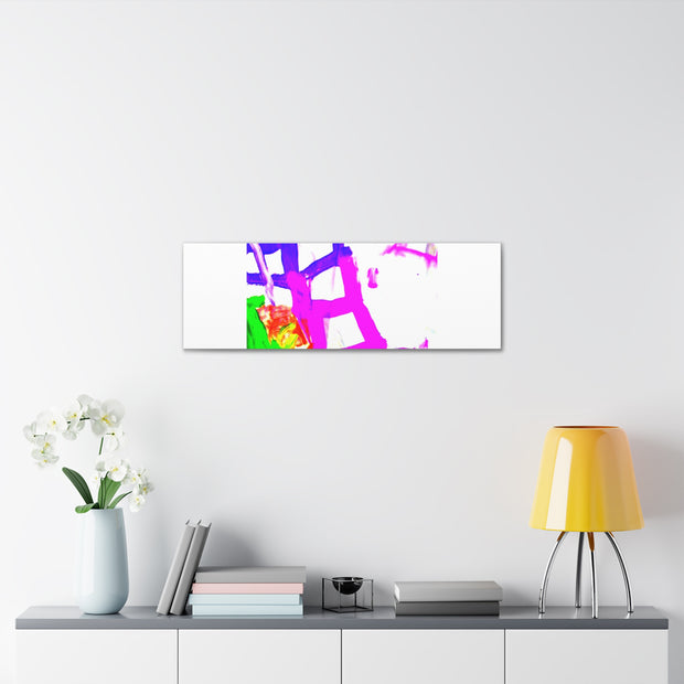 Canvas Gallery Wraps Pink and Blue Ladders Art