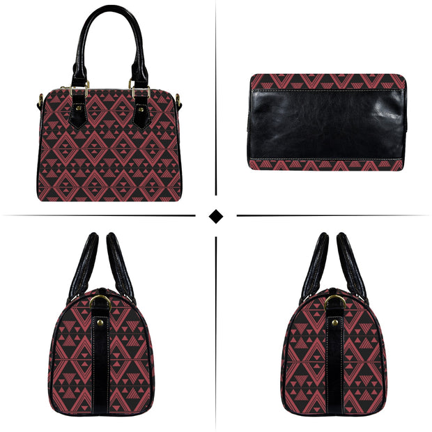 Red and Black Tukutuku Hand Bag