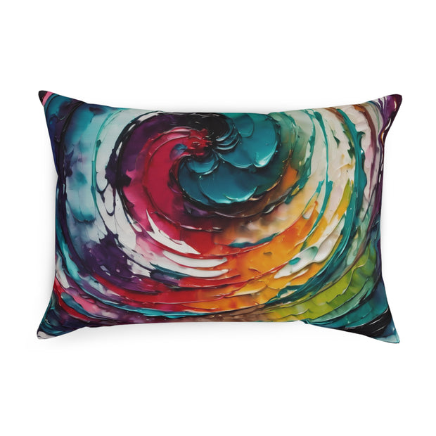 Colorful Swirl In Watercolors and Oils Cushion