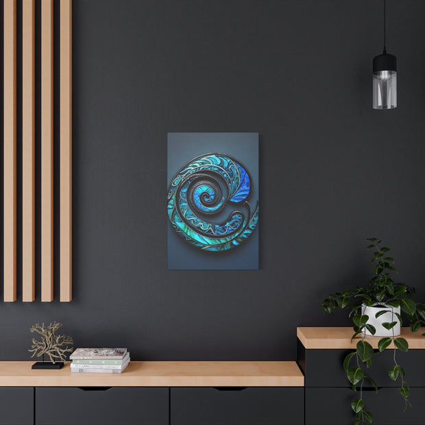 Stunning Blue Paua Abalone Shell Spiral Classic Canvas