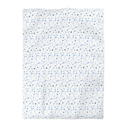 Blue and White Flowers and Butterflies Microfiber Duvet Cover