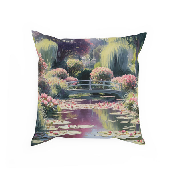 Monet Inspired Lily pond Cushion Watercolor
