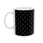 Black and White Polka Dot Ceramic Mug, (11oz, 15oz)