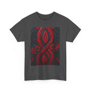 Red and Black Maori Design Mana Unisex Heavy Cotton Tee