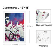 Stunning White Peacocks Red and Blue Sky Print