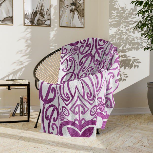 Purple Koru Velveteen Microfiber Blanket