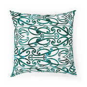 Dark Teal Green Koru Cushion