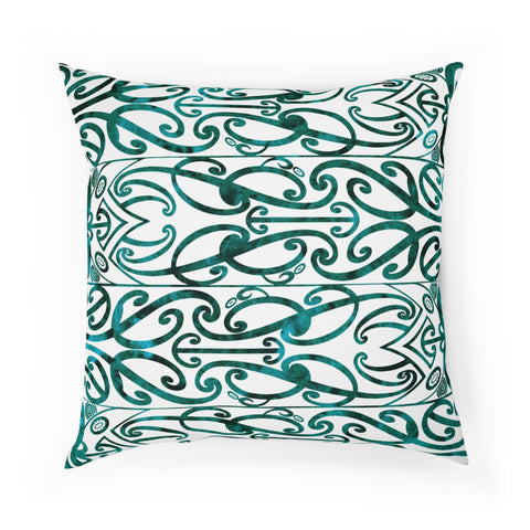 Dark Teal Green Koru Cushion