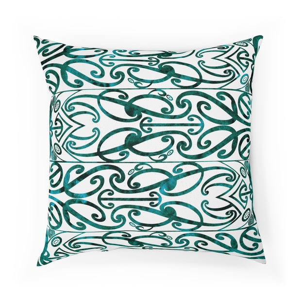 Dark Teal Green Koru Cushion