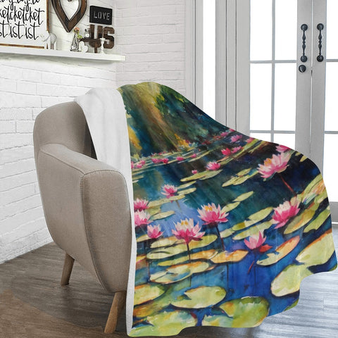 Monet Inspired Water Lily Pond Blanket