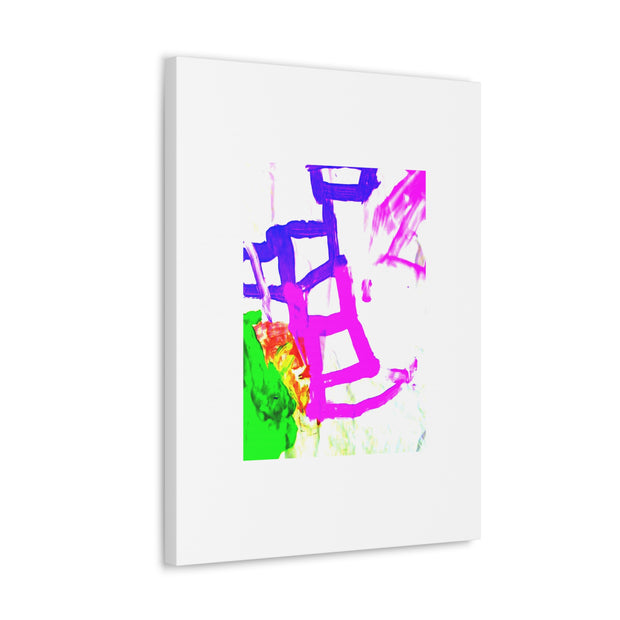 Canvas Gallery Wraps Pink and Blue Ladders Art