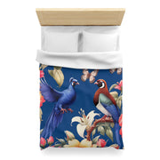 Pheasants A Blue Microfiber Duvet Cover