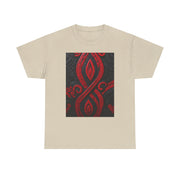Red and Black Maori Design Mana Unisex Heavy Cotton Tee