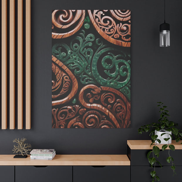 Wood and Jade Pounamu Greenstone Classic Canvas