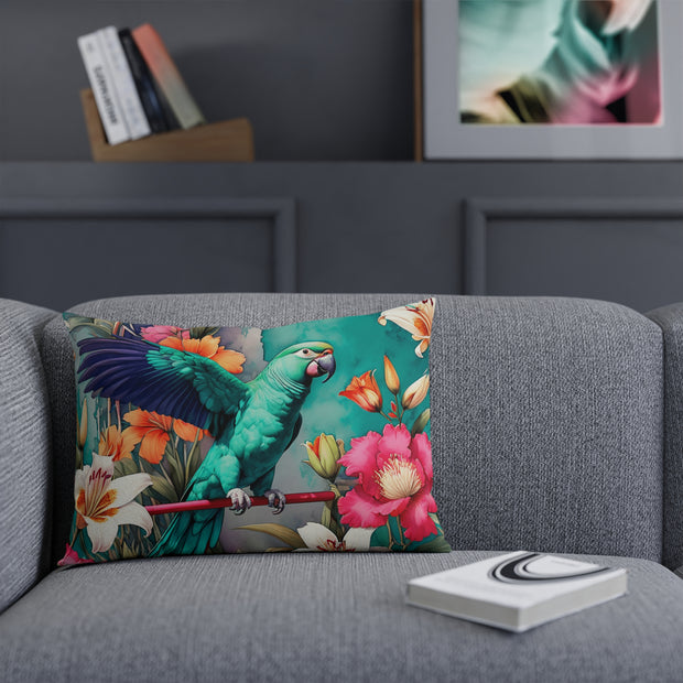 Emerald Green Parrot Paradise Cushion